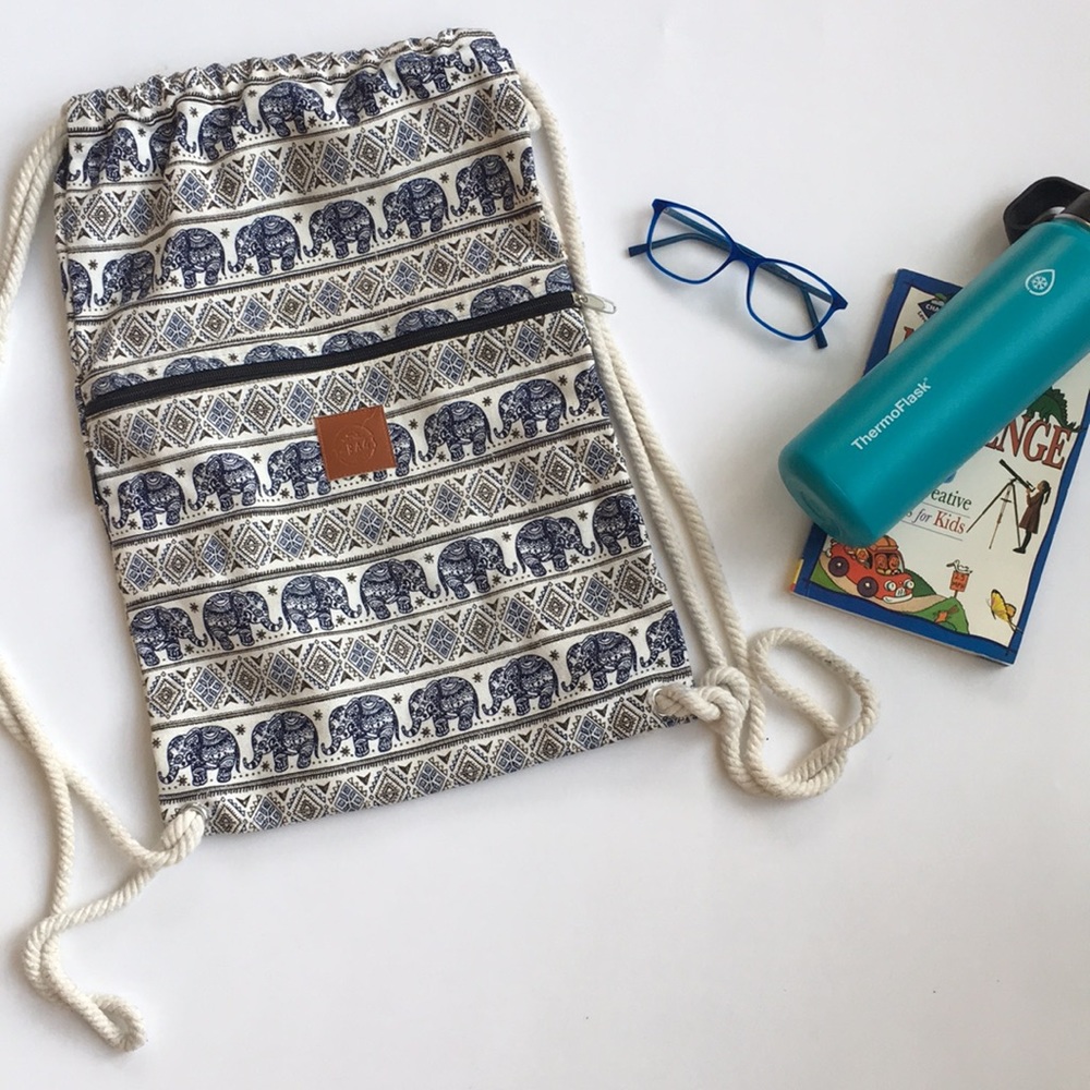 Lightweight Drawstring Canvas Bag Backpack - image 1